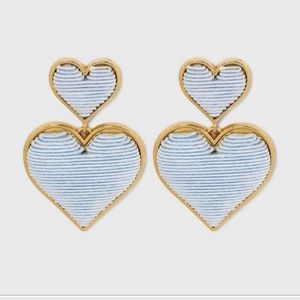 Sugarfix by baublebar white monochrome stacked heart drop earrings